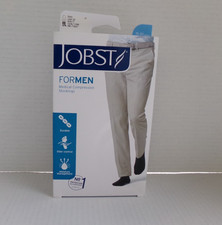 NWT New Medical Compression Stockings Large Tall 15-20mm Black Jobst Knee CT Men