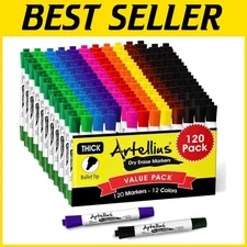 Kid-Friendly 120 Dry Erase Markers - Assorted Colors