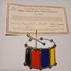 Vintage 1989 TIFFANY Stained Glass Drum Certificate of Authenticity VERY RARE!