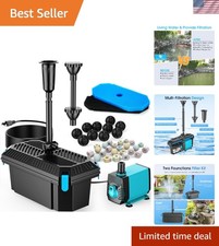 Pond Filter with Pump Fountain Kits, 660GPH Pond Filter with 40W Pond Pump ...