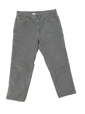 Men s Carhartt Loose Fit Gray Canvas Utility Carpenter Pants B159 CHR - 40x34
