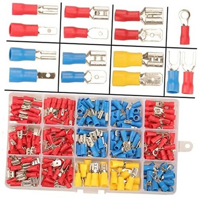 Feggizuli 280PCS Crimp Connectors, 2.8mm 4.8mm 6.3mm Male and Female 280pcs