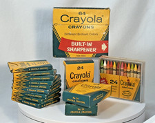 Huge Lot Vintage 1960s Crayola Crayons 14 boxes 8 24 64 pack MIB Unused NOS