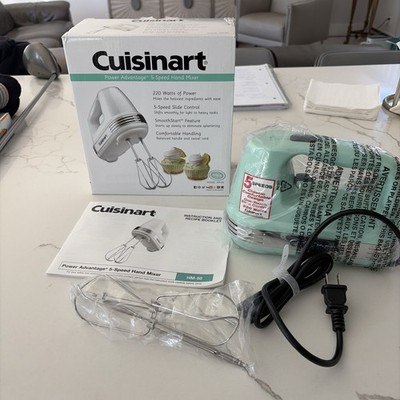 Cuisinart Power Advantage Hand Mixer HM-50 5-Speed 220 Watts Aqua NEW! OPEN BOX!