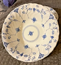 Vintage Myott Finlandia Blue & White Bowl - England Blue Floral Ironstone 8.5"