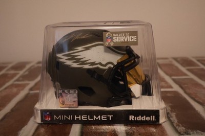 D'Andre Swift autographed Eagles SALUTE TO SERVICE Mini Helmet JSA AK49832