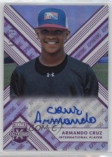2018 Panini Elite Extra Edition Aspirations Purple 72/100 Armando Cruz Auto s3g