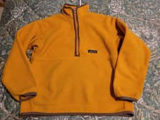 Kids VTG PATAGONIA Synchilla 1/2 Zip Yellow Fleece Lightweight Size L 12 