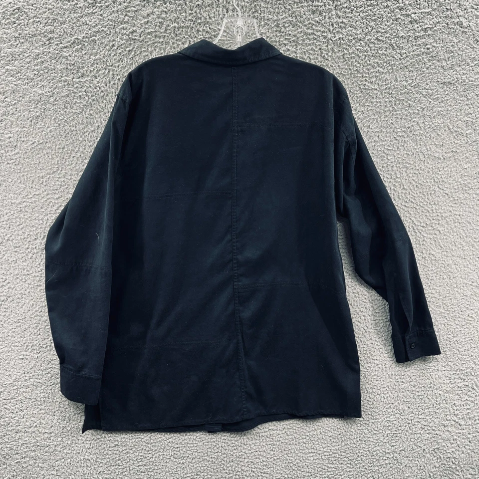 Lizsport Womens Shirt Large Tan Button Front Y2K Minimalist Chamois Overshirt - Image 2 of 4