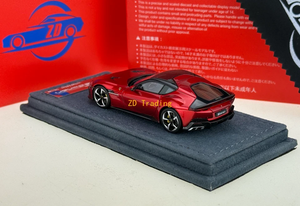 ZD Zadie 1:64 Rojo 12 Cilindri Carreras Modelo Deportivo Diecast Resina Coche BN Foto 3 de 4