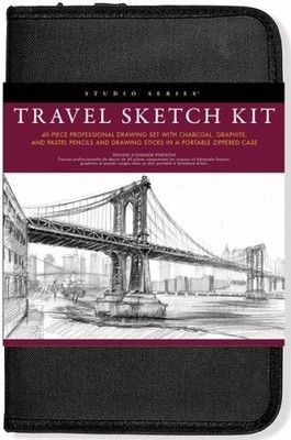 Studio Series Travel 40 Piece Sketch Kit Charcoal Graphite Pastel Drawing Set