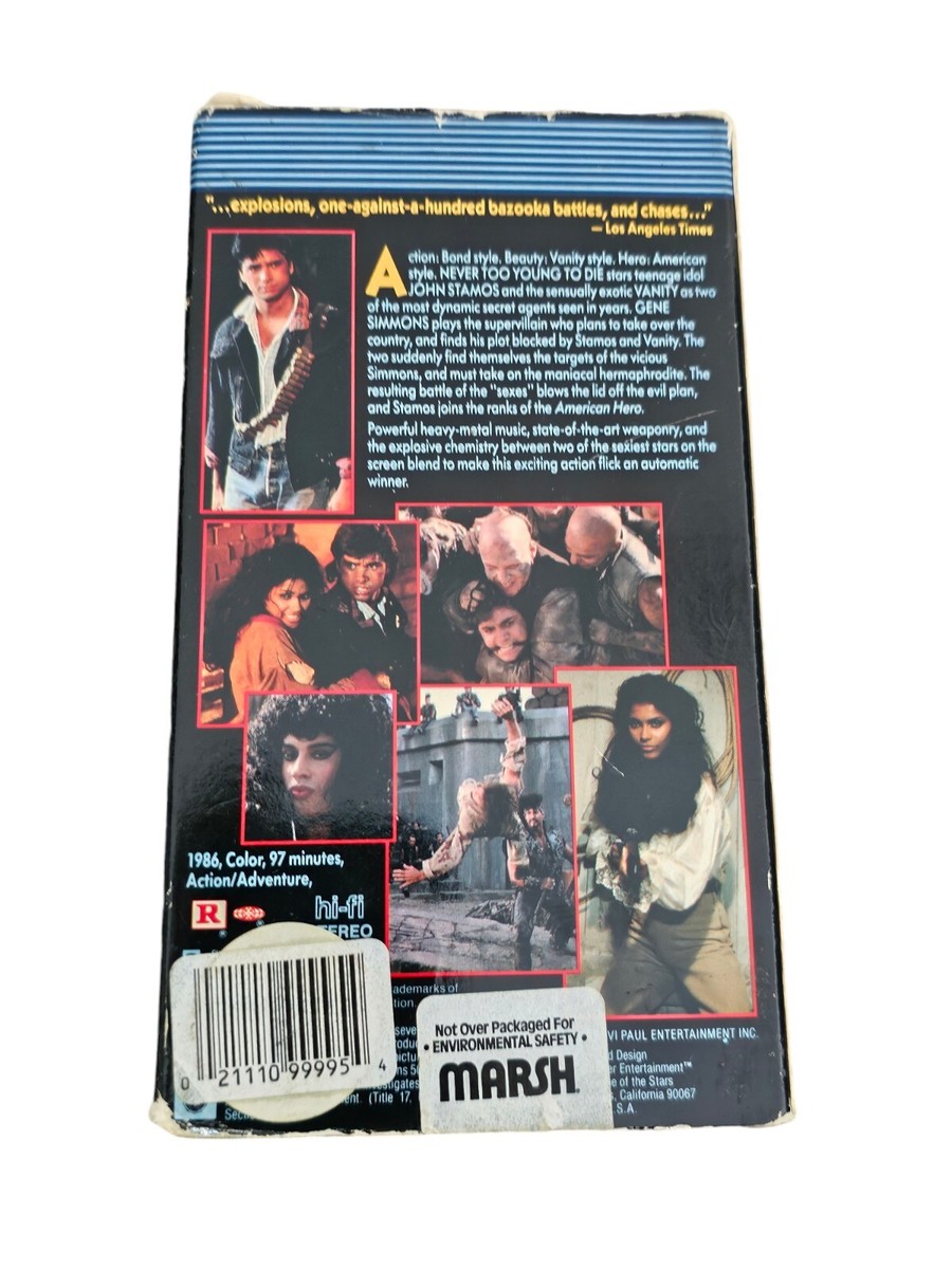 Never Too Young To Die Charter Entertainment VHS Video Tape