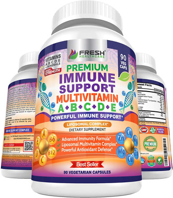 Immune Support Multivitamin for Men and Women with Vitamins A, B, C, D, E, B6...