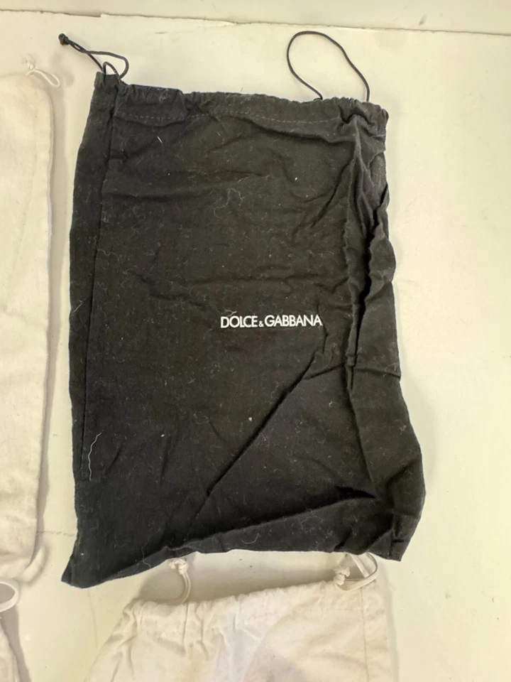 x3 Prada Milano Blanco Algodón Bolsas para el Polvo Zapatos Cordón + Dolce & Gabbana Negro Foto 3 de 4