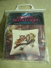 OWL MATES PILLOW crewel embroidery kit AVON CREATIVE NEEDLECRAFT - 18