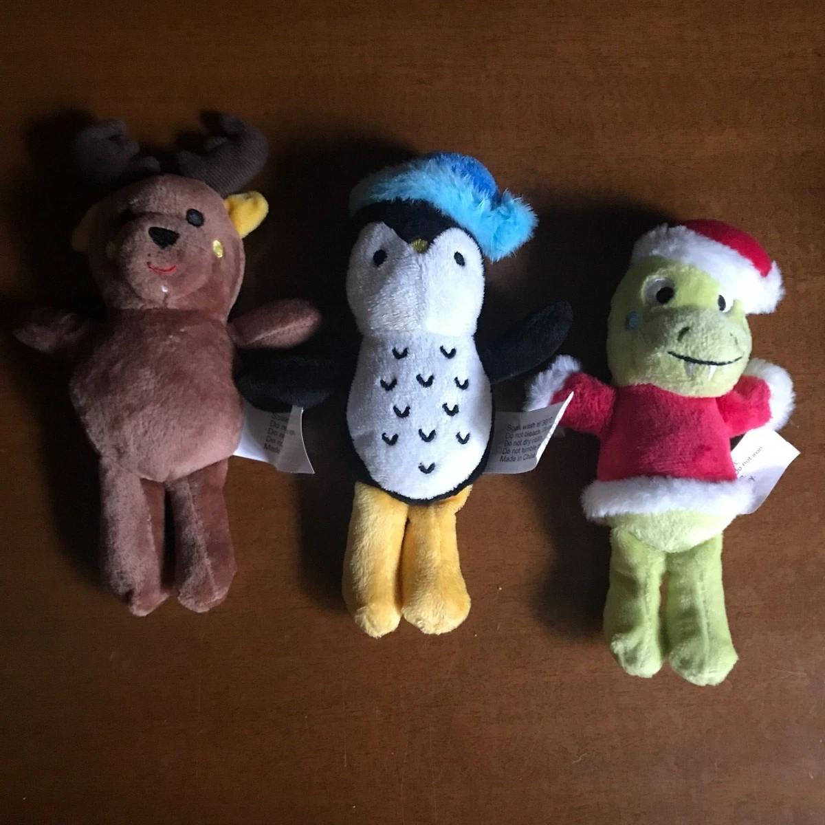 3 Asda Christmas Plush Soft Toys Decorations Dinosaur Penguin And Reindeer 7