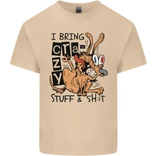 I Bring Crazy Stuff & Sh#t Funny Dog Mens Cotton T-Shirt Tee Top