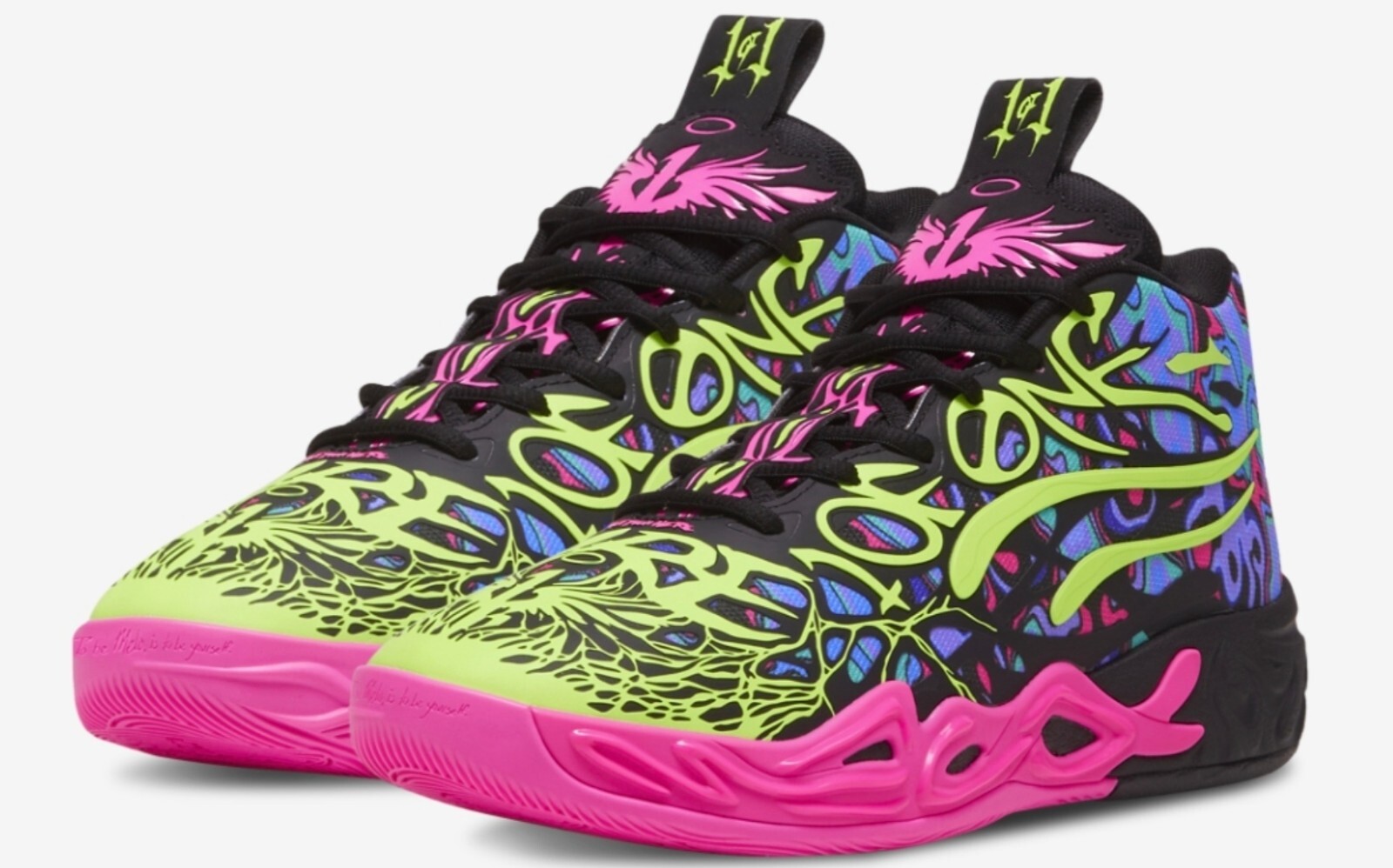 SAOLA Scarpe da basket uomo PUMA LAMELO MB.04 HEEM nero rosa lime 310837 01