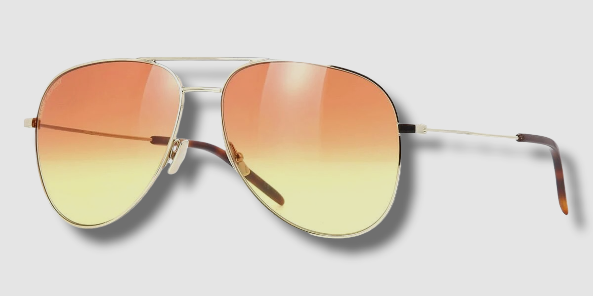 $405 Saint Laurent Classic 11 053 Occhiali da sole da aviatore oro donna 59 14 145