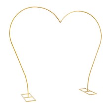 Gold Wedding Arch Rack Heart-shaped Flower Stand Metal Party Backdrop Rack