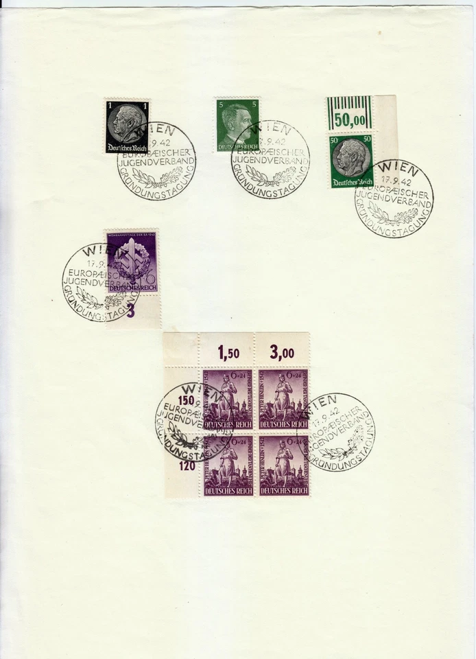 Germany 1942 Foundation Day of the European Youth Organization Vienna A4 2 pages - Image 3 of 4