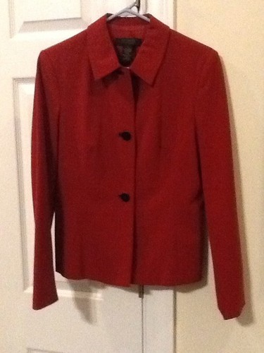 Ladies Size Small The Limited Stretch Russet Red Fitted Blazer Style Jacket