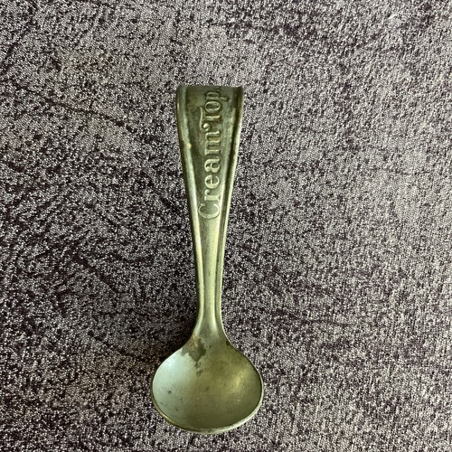 Antique Cream Top Milk Bottle Metal Spoon Ladle 19231924 Patent Curved
