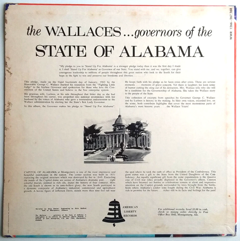 Wallace - The Wallaces Governors Of Alabama -Vinyl LP American WWR 1266 RARE - Image 2 of 4