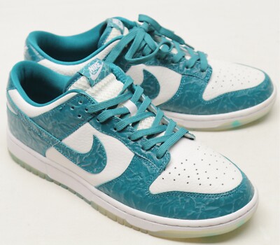 Nike Dunk Low Ocean Womens White Teal Leather Shoes DV3029-100  Sneakers