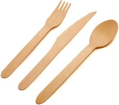 Mix Einweg Holz Besteck Umweltfreundlich Birkenholz Gabeln Messer Löffel Set
