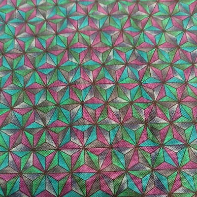 Hoffman International Fabrics Pablos Puzzle Blue Purple Green  1/2 Y X 42 in