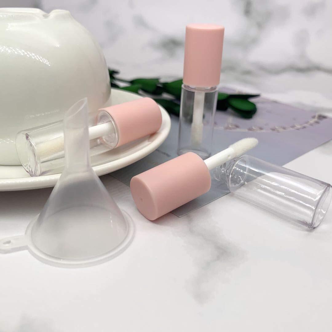 20 PCS 3.5ml Pink Clear Mini Lip Gloss Tubes with Wand Funnel Stoppers