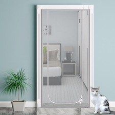 Heavy Duty Pets Proof Screen MeshReinforced Cat Screen Door w/ Bilateral Zipper
