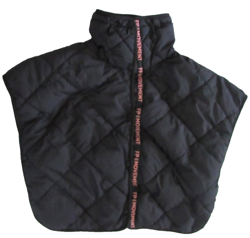 FP MOVEMENT black puffer snap-up logo vest inside zip pocket one size