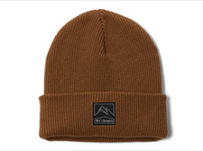 Columbia Whirlibird Cuffed Beanie Hat Mens One Size Brown Stretch NWT
