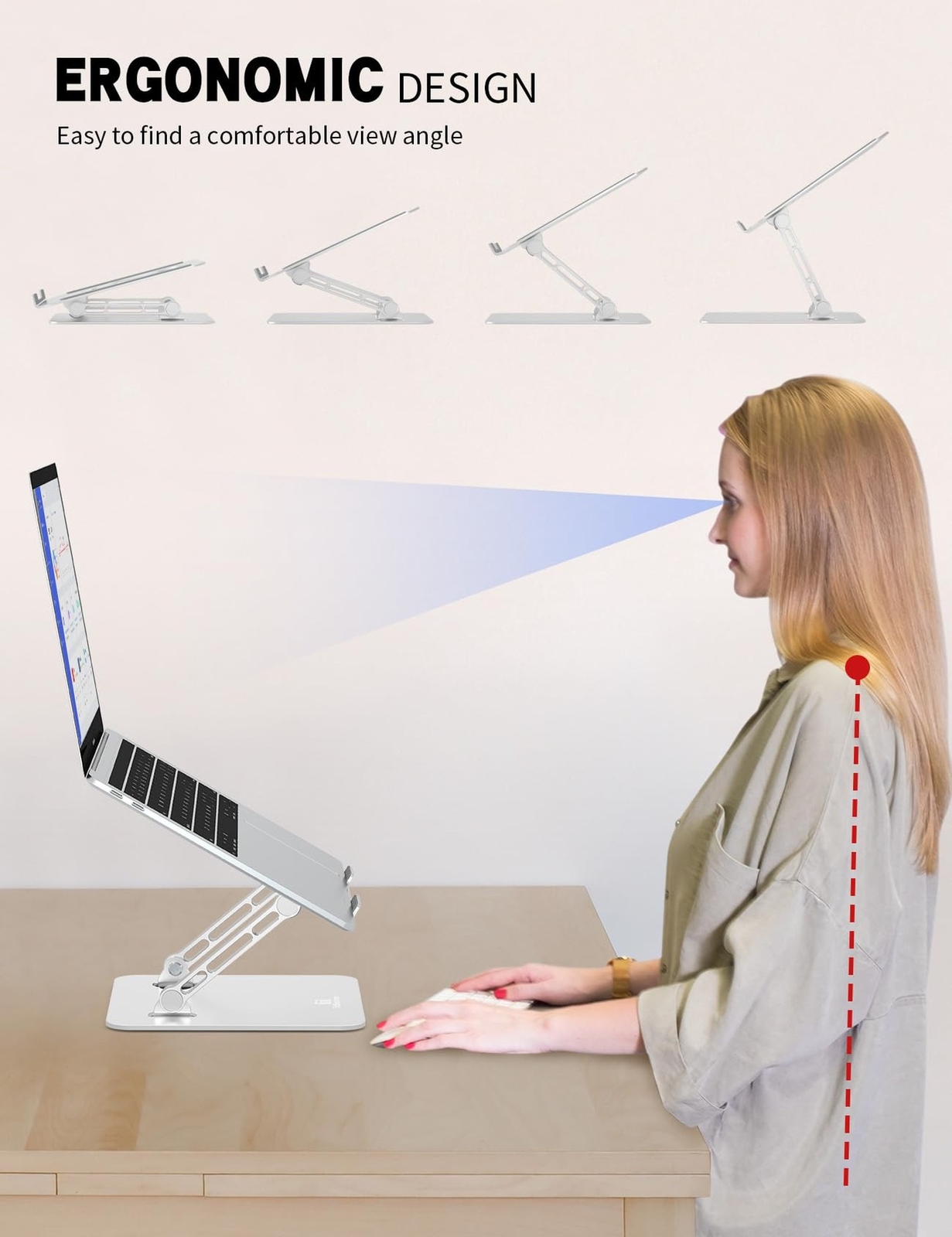 Laptop Stand Adjustable Laptop Holder for Desk, Ergonomic & Foldable ...