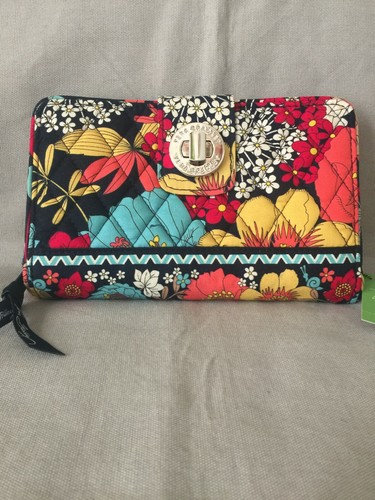 Vera Bradley Turn Lock Wallet Happy Snails