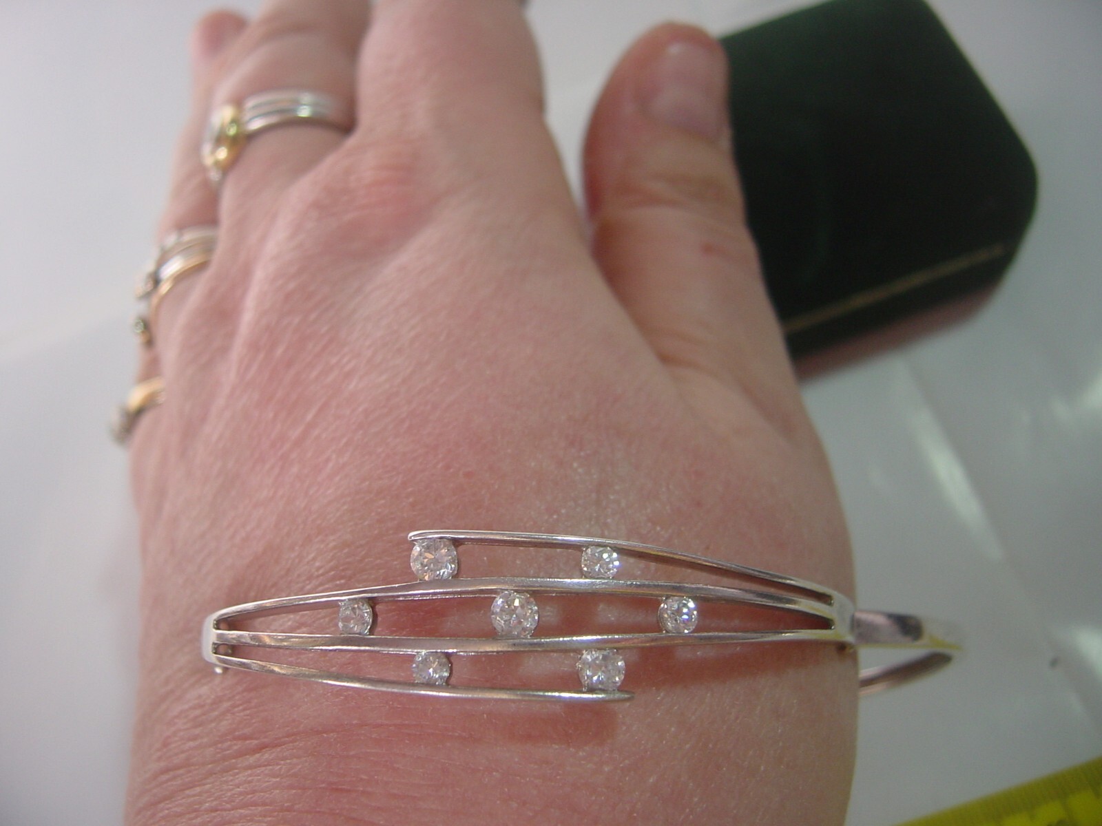solid sterling silver unusual bangle-sparkling hi… - image 14