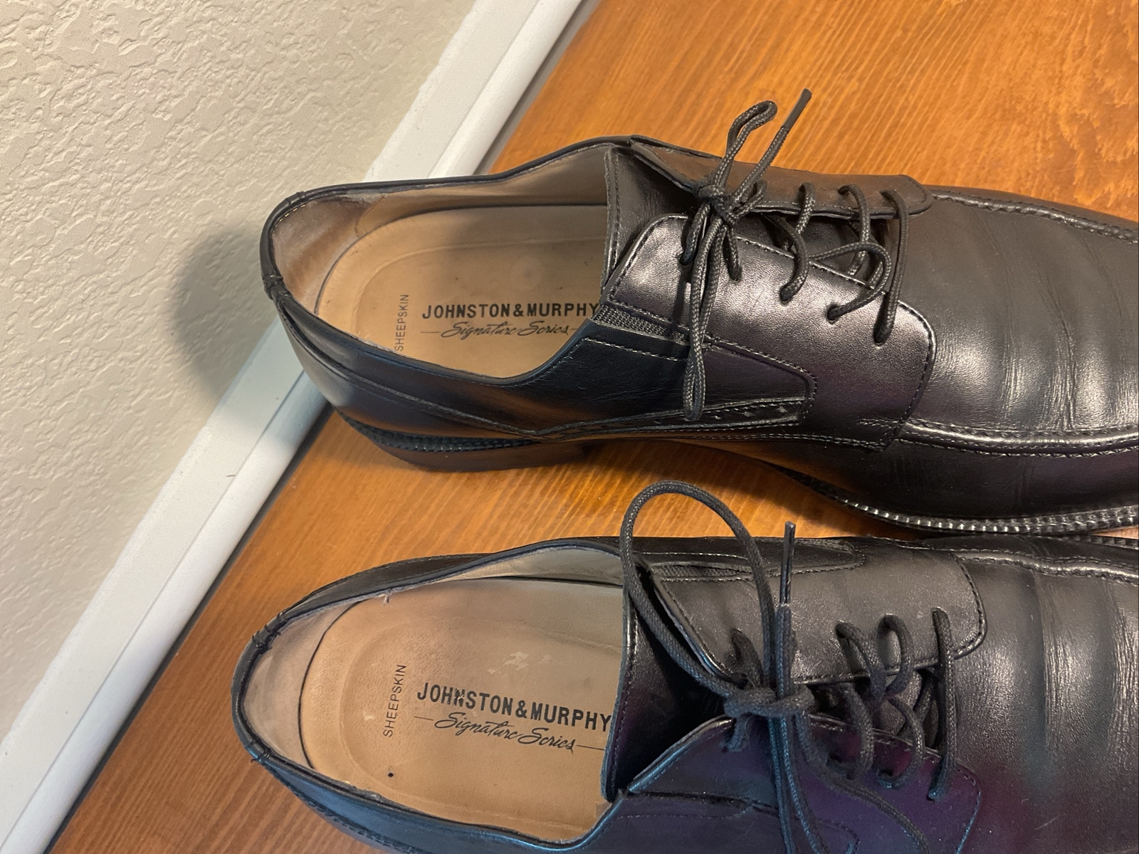 SAOLA Scarpe eleganti Oxford Johnston & Murphy da uomo nere stringate in pelle taglia 10 5