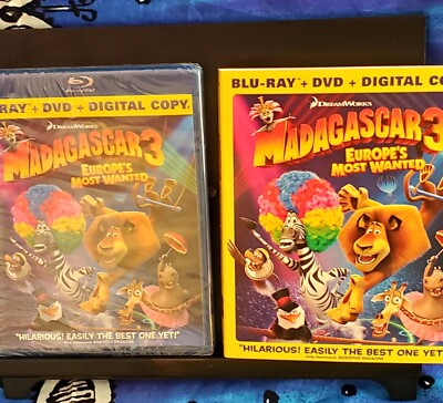Madagascar 3: Europes Most Wanted (Blu-ray/DVD, 2012, 2-Disc Set) New W/Cover