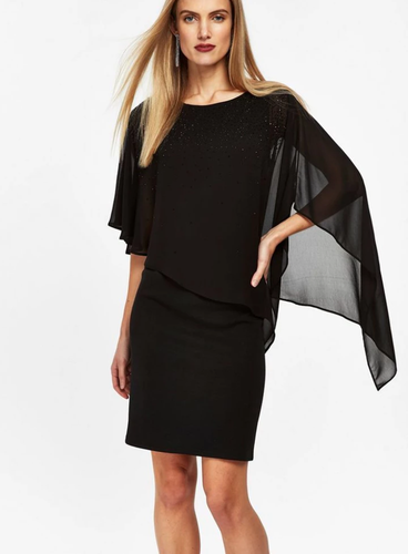 Wallis Black Embellished Overlay Dress 