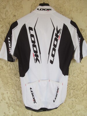 Maillot Cycliste Look Pro Team – Blanc/noir, Taille S, Polyester, Très Bon état