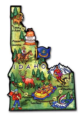 Idaho The Gem State Artwood Jumbo Fridge Magnet