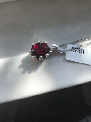 NWT Gem Treasures Red Topaz Gemstone SS Necklace Michael Vallituti  Fine Jewelry