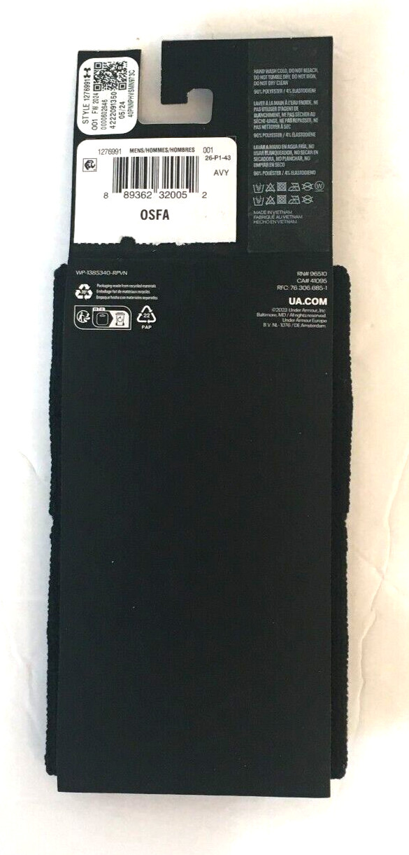 Under Armour Men's Performance 3 Inch Wristband 2-Pack Black White One Size