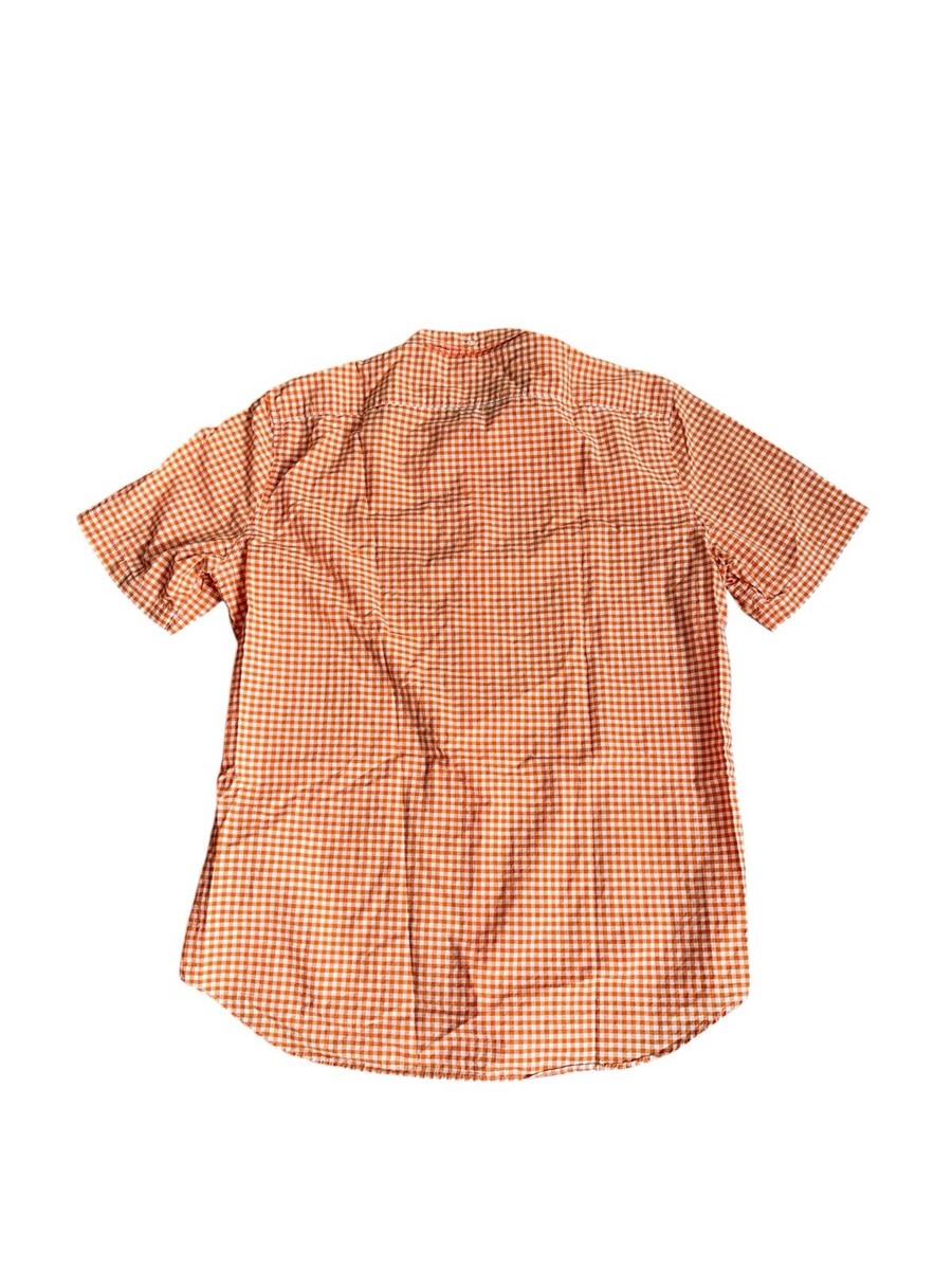 BURBERRY ＢＲＩＴ 半袖シャツ （XL） Burberry Brit Shirt Mens Large Orange Plaid Button Down