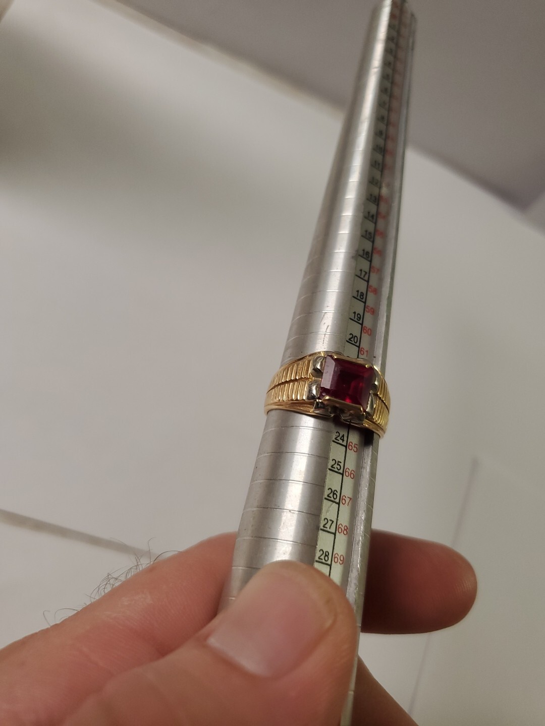 Men’s Ruby Ring lab-created Ruby, Solid 18k+ Yell… - image 16