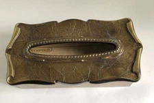 Vintage 1970s Amerock Carriage House Brass Kleenex Tissue Box Cover Holder