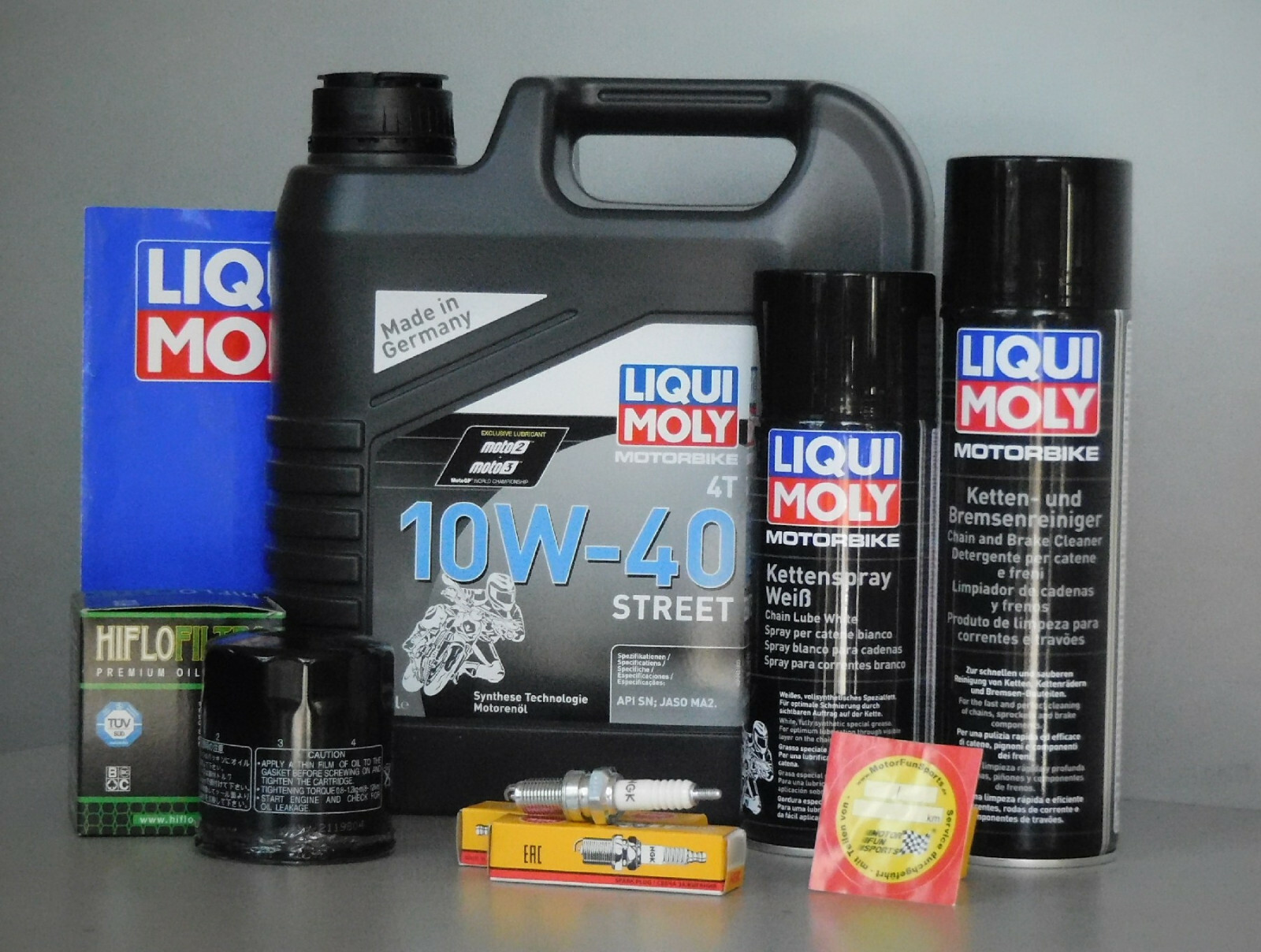 Maintenance Set Kawasaki EN 500 Oil Filter Spark Plug Inspection