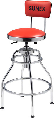 8516 Hydraulic Shop Stool, High-Polished Chrome Finish, Hydraulic Seat Adjustmen